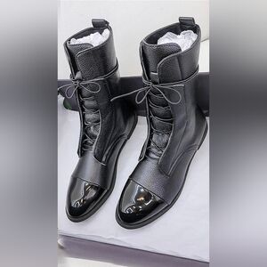Black Leather Boots Size 41